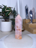 Carnelian & Flower Agate Tower