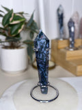 Moss Agate Wand with Stand