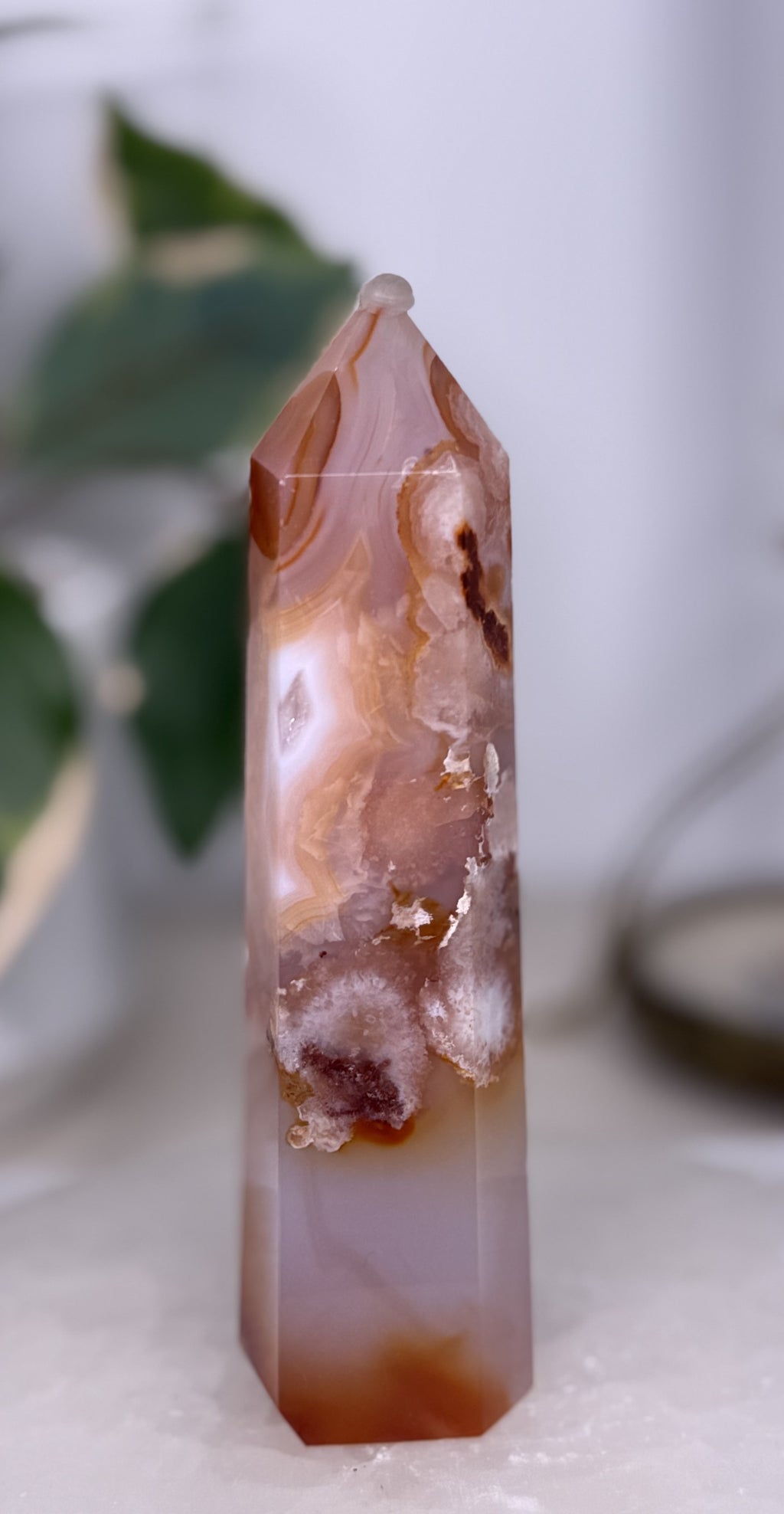 Carnelian & Flower Agate Tower