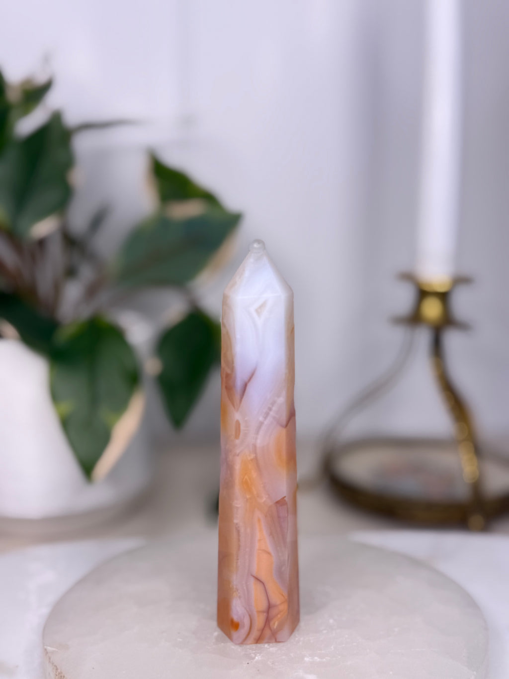 Carnelian Flower Agate Tower