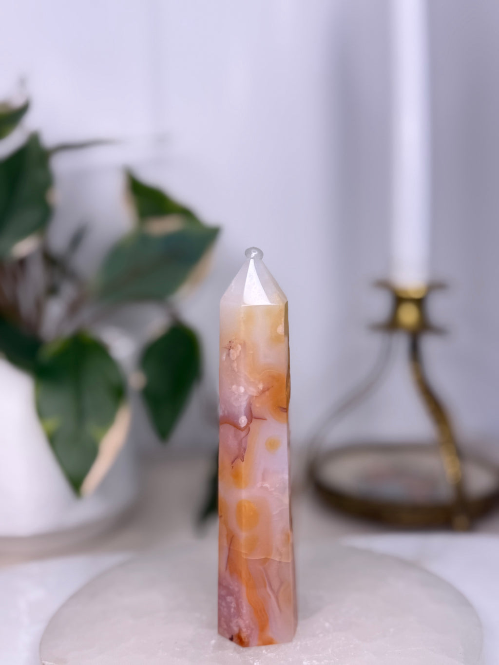 Carnelian Flower Agate Tower