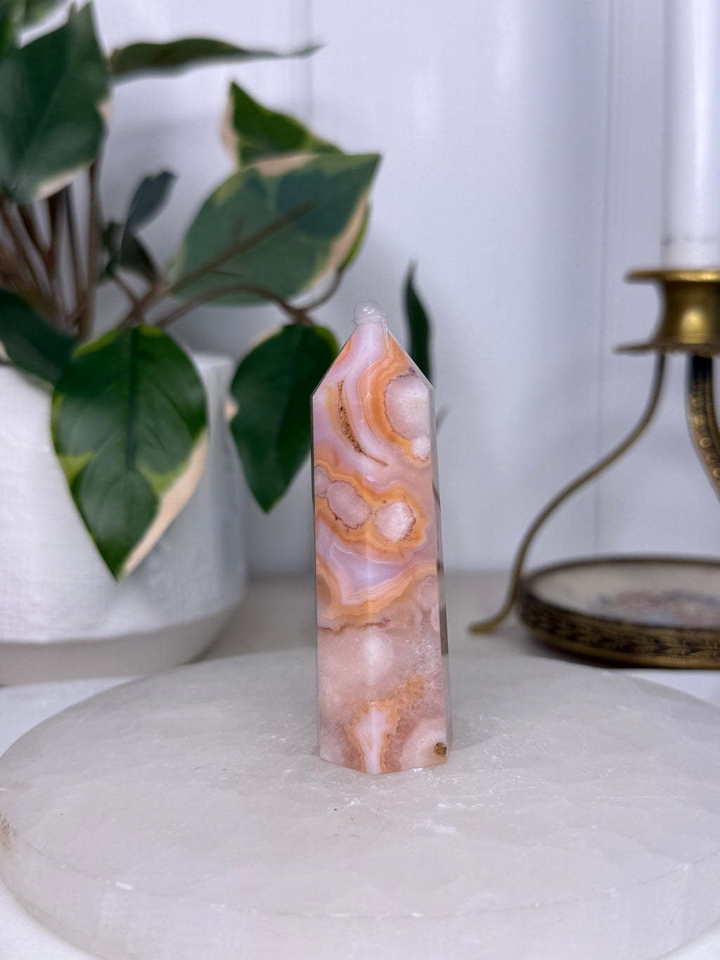 Carnelian Flower Agate Tower