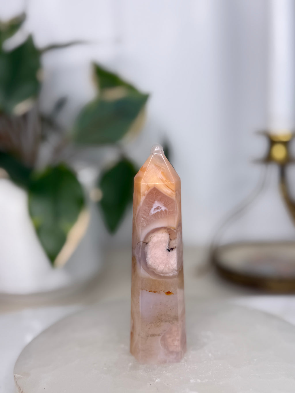 Carnelian Flower Agate Tower