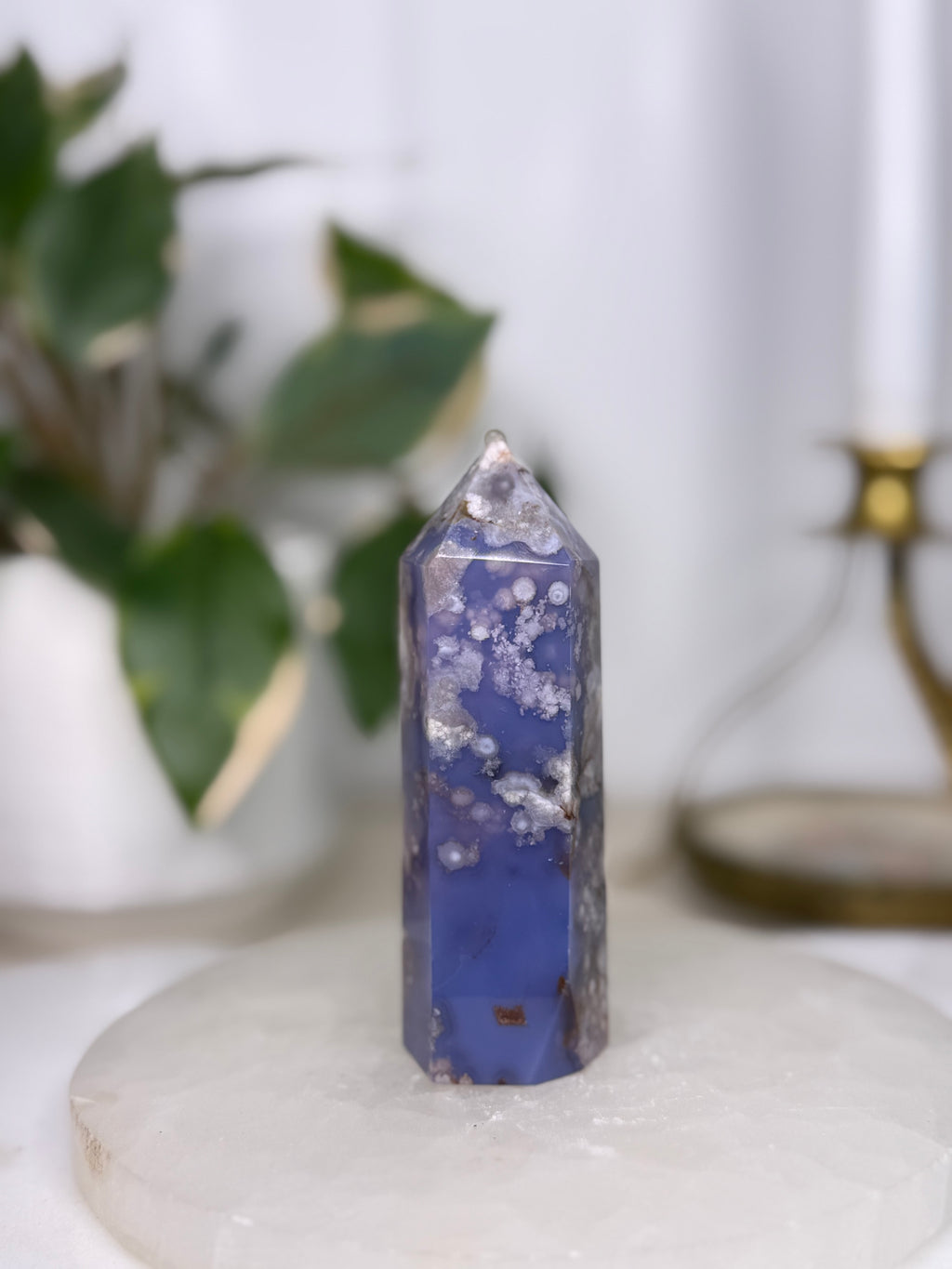 Blue Flower Agate Tower