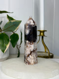 Black Flower Agate Tower