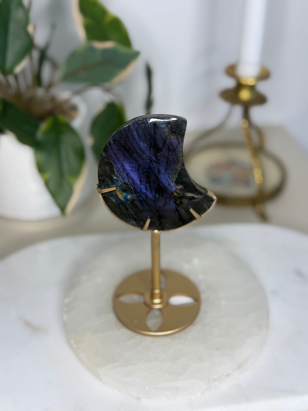 Labradorite Moon and stand