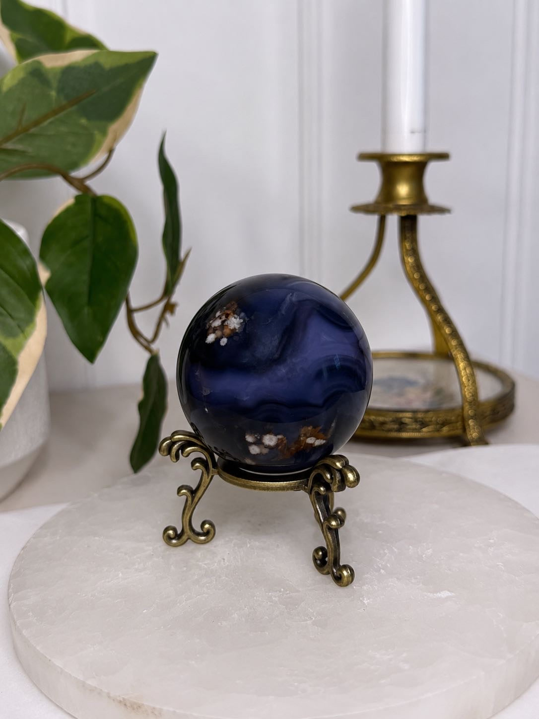 Blue Flower Agate Sphere