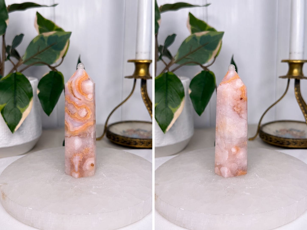 Carnelian Flower Agate Tower