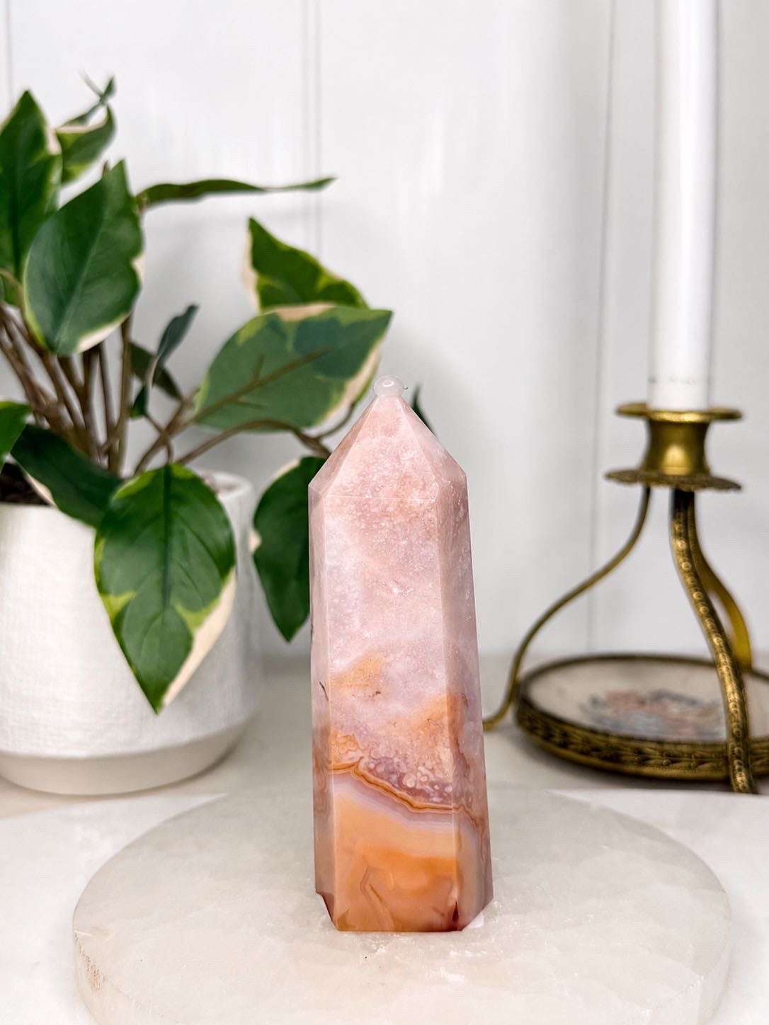 Carnelian Flower Agate Tower